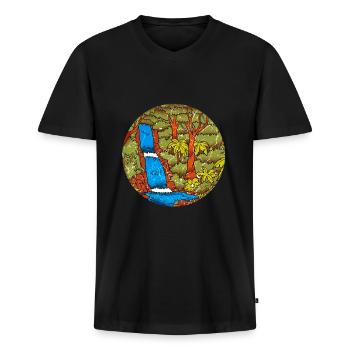 Regenwald Tropen Umweltschutz Natur Klimawandel - Männer Premium Bio T-Shirt mit V-Ausschnitt - Schwarz - Vorne - Nico (187cm)
