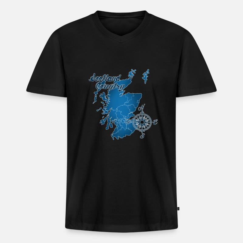 Schottland - Männer Premium Bio T-Shirt mit V-Ausschnitt - Schwarz