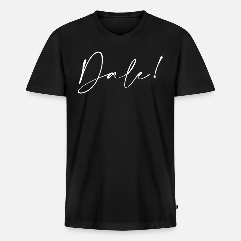 Okay - Männer Premium Bio T-Shirt mit V-Ausschnitt - Schwarz