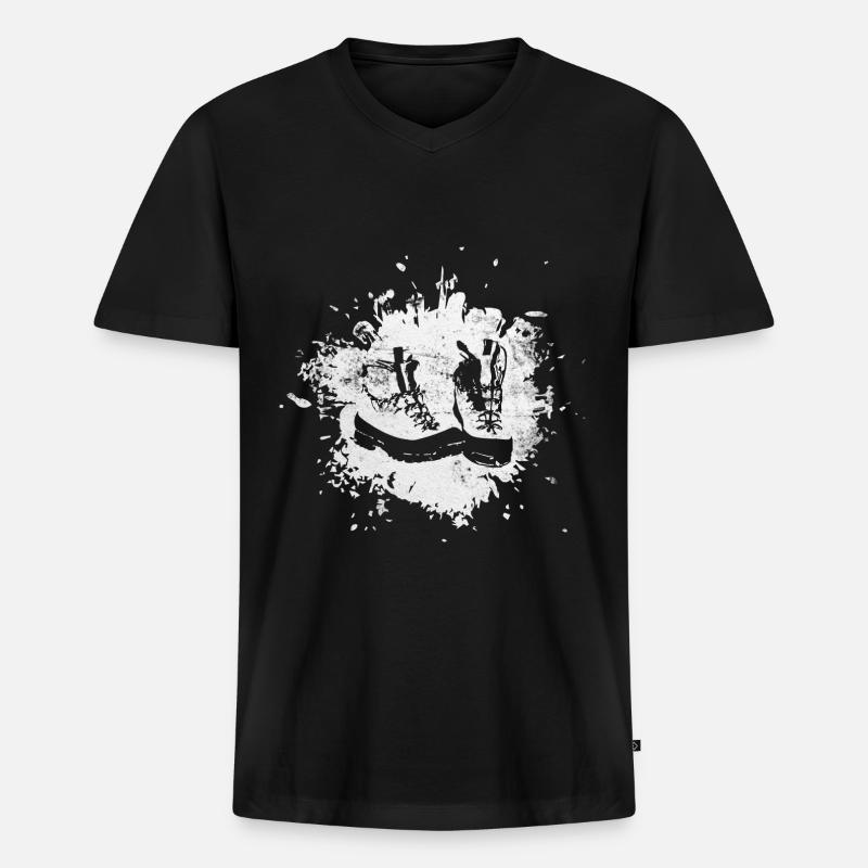 Spritzer - Wanderschuhe - (2) - Männer Premium Bio T-Shirt mit V-Ausschnitt - Schwarz