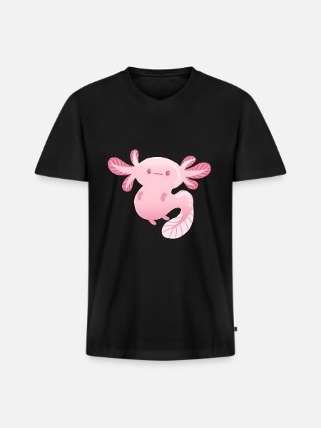Axolotl - Men's Premium Organic T-shirt with V-neck - black