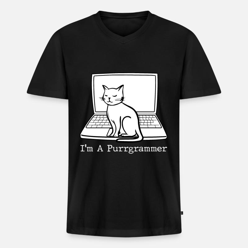 Programmer Coder Software Developer - Men's Premium Organic T-shirt with V-neck - black