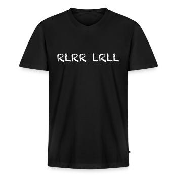 Batterie de percussion batteur RLRR LRLL - T-shirt encolure en V Premium bio Homme - noir - Devant - Nico (187cm)