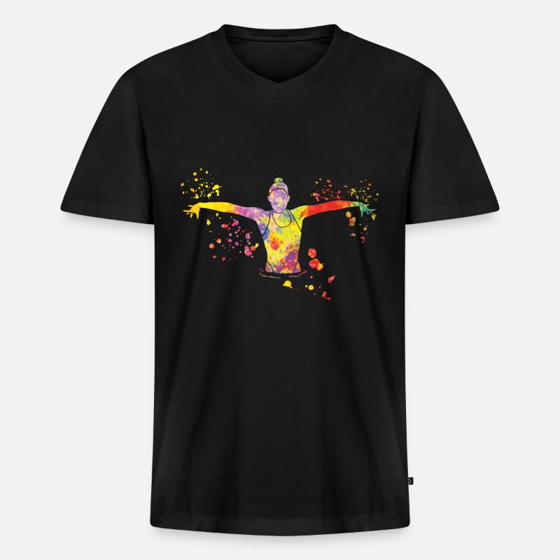 Artistic Swim Team Synchronschwimmen - Männer Premium Bio T-Shirt mit V-Ausschnitt - Schwarz