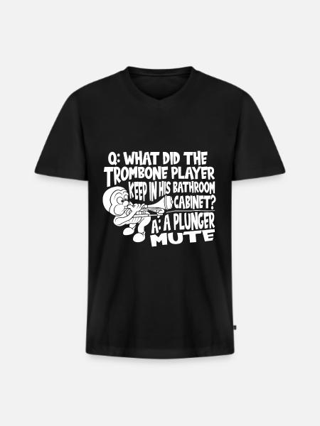Trombone - T-shirt encolure en V Premium bio Homme - noir