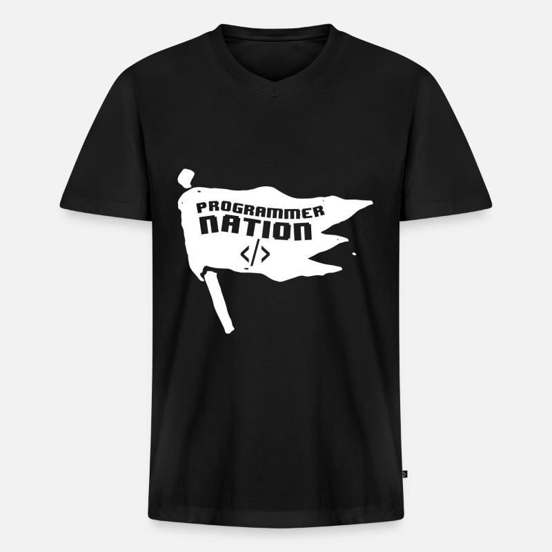 Programmierer Coder Software Entwickler - Männer Premium Bio T-Shirt mit V-Ausschnitt - Schwarz
