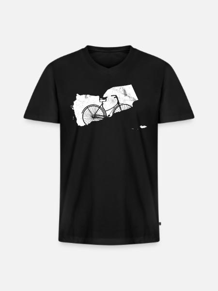 Fahrrad Bike Biker - Männer Premium Bio T-Shirt mit V-Ausschnitt - Schwarz