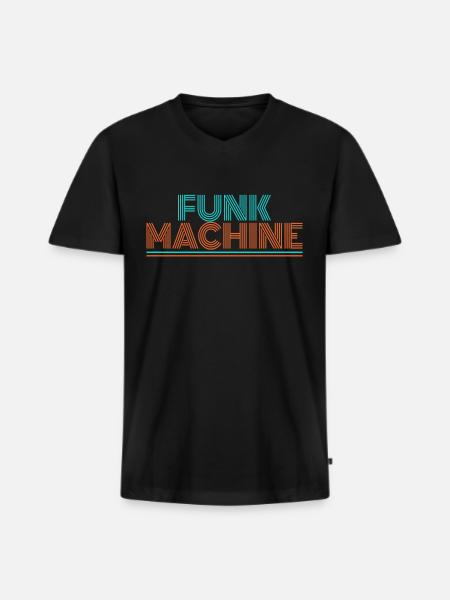 Funk Disco 70s DJ - Men's Premium Organic T-shirt with V-neck - black