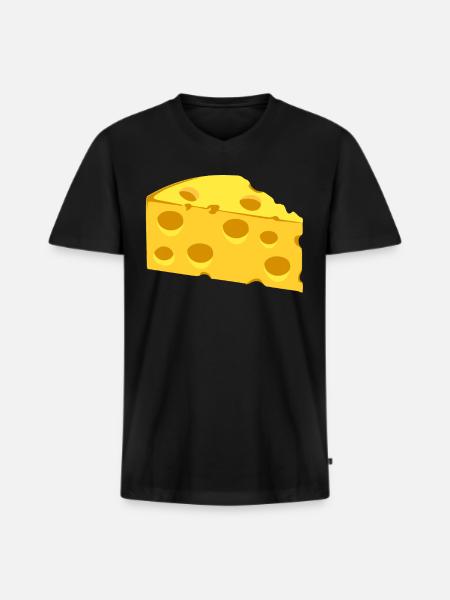 Kaese mit Loechern - Männer Premium Bio T-Shirt mit V-Ausschnitt - Schwarz