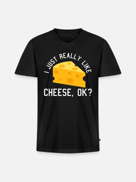 Cheese - Männer Premium Bio T-Shirt mit V-Ausschnitt - Schwarz