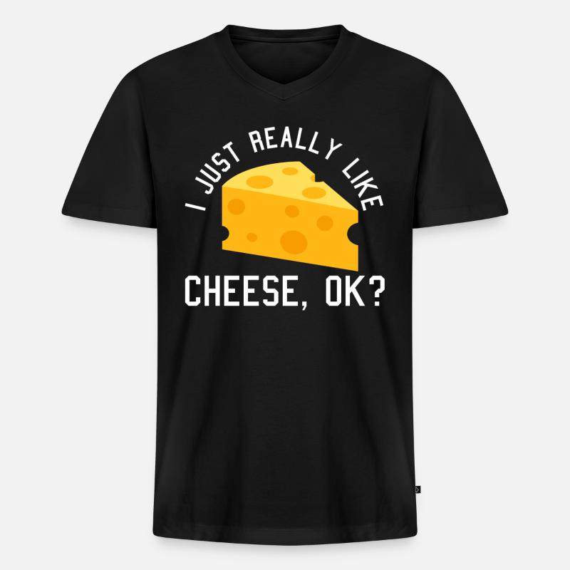 Cheese - Männer Premium Bio T-Shirt mit V-Ausschnitt - Schwarz