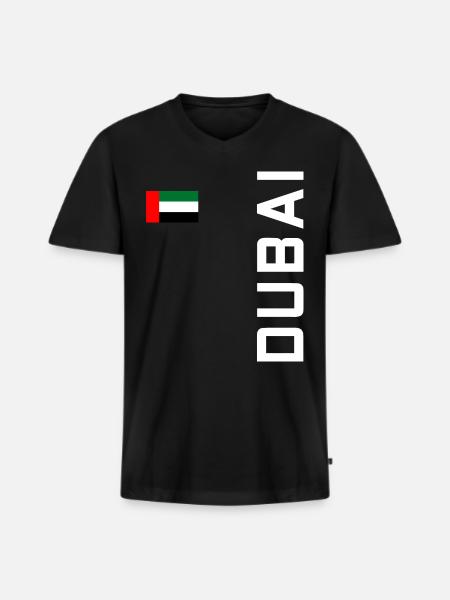 DUBAI DUBAI - T-shirt encolure en V Premium bio Homme - noir