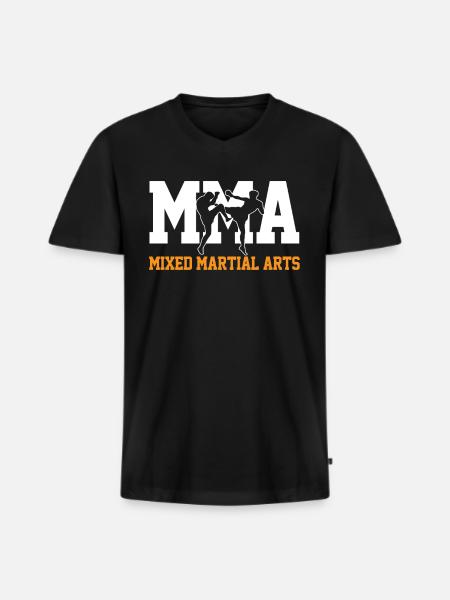 CHEMISE MMA - T-shirt encolure en V Premium bio Homme - noir