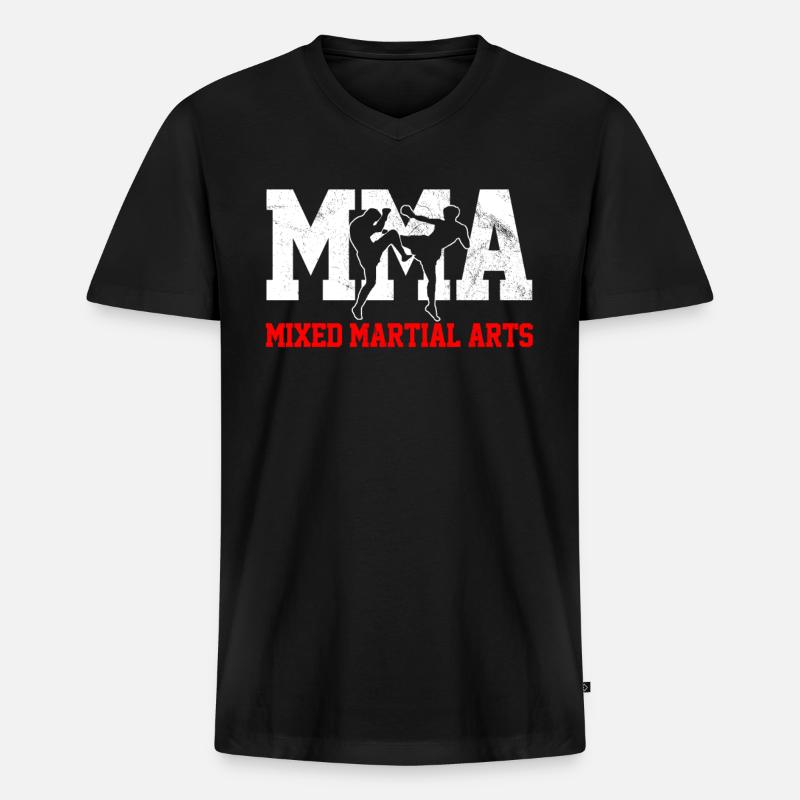 MMA - Männer Premium Bio T-Shirt mit V-Ausschnitt - Schwarz