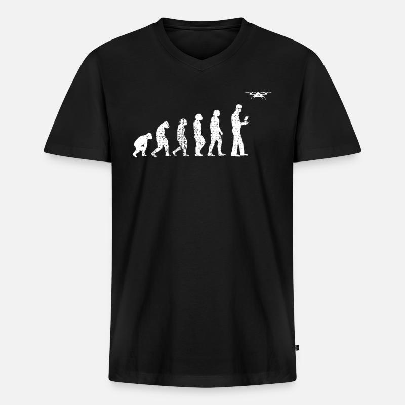 Drone Evolution - Men's Premium Organic T-shirt with V-neck - black