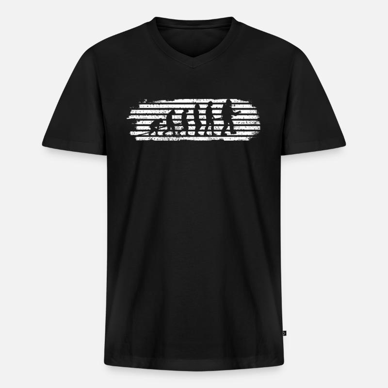 Firefighter Evolution Gift - Men's Premium Organic T-shirt with V-neck - black