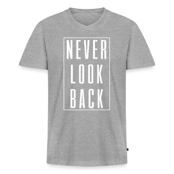 Say quote motivation past - Men's Premium Organic T-shirt with V-neck - heather grey - Front