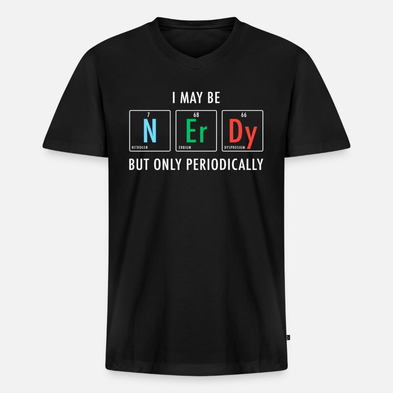 Nerdy Nerd Science - Männer Premium Bio T-Shirt mit V-Ausschnitt - Schwarz