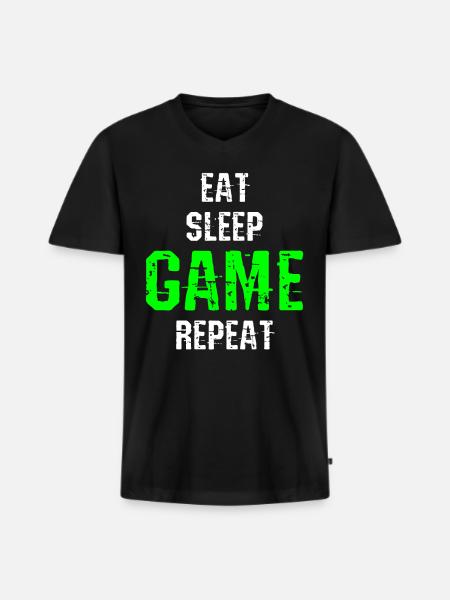 Gamer Gaming PC console - Men's Premium Organic T-shirt with V-neck - black