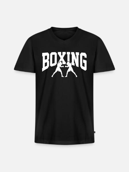 Combat de boxe - T-shirt encolure en V Premium bio Homme - noir