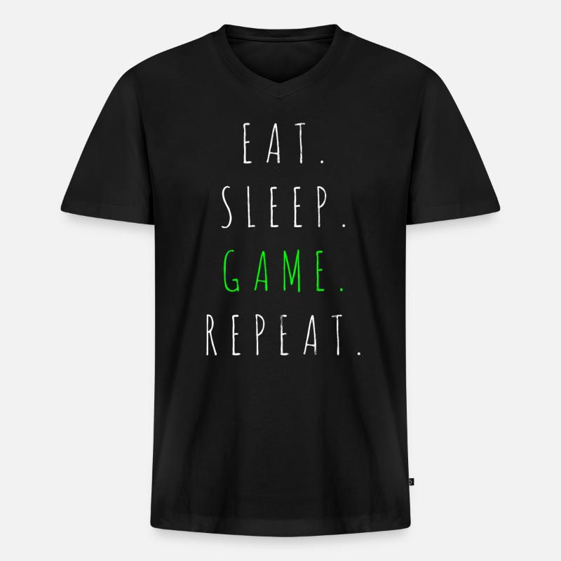 Gamer - Männer Premium Bio T-Shirt mit V-Ausschnitt - Schwarz