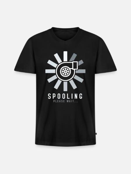 Turbo Boost Spooling - Men's Premium Organic T-shirt with V-neck - black