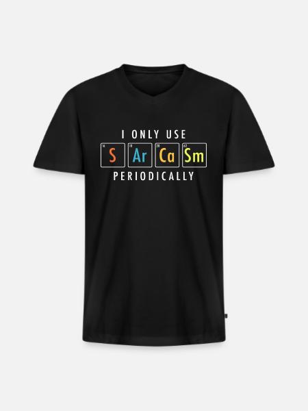 sarcasm - Men's Premium Organic T-shirt with V-neck - black