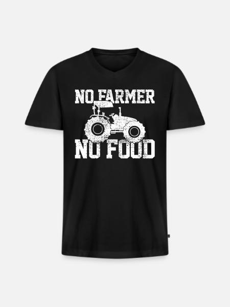 Bauer Bauer Bauer - Männer Premium Bio T-Shirt mit V-Ausschnitt - Schwarz