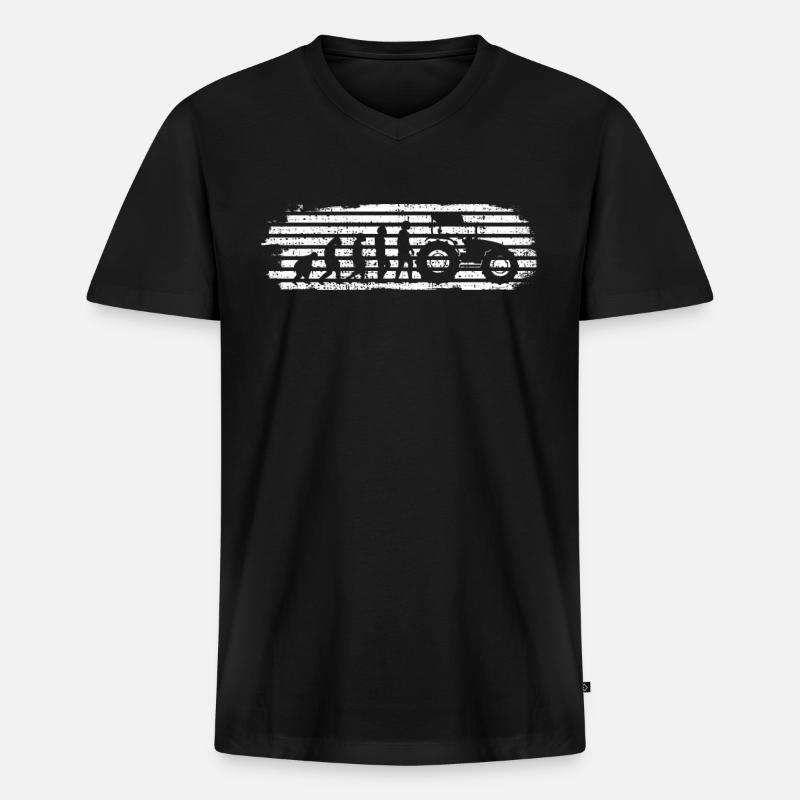 Tracteur Bauer Evolution - T-shirt encolure en V Premium bio Homme - noir