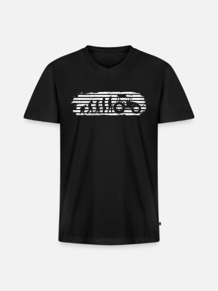 Bauer Evolution - Männer Premium Bio T-Shirt mit V-Ausschnitt - Schwarz