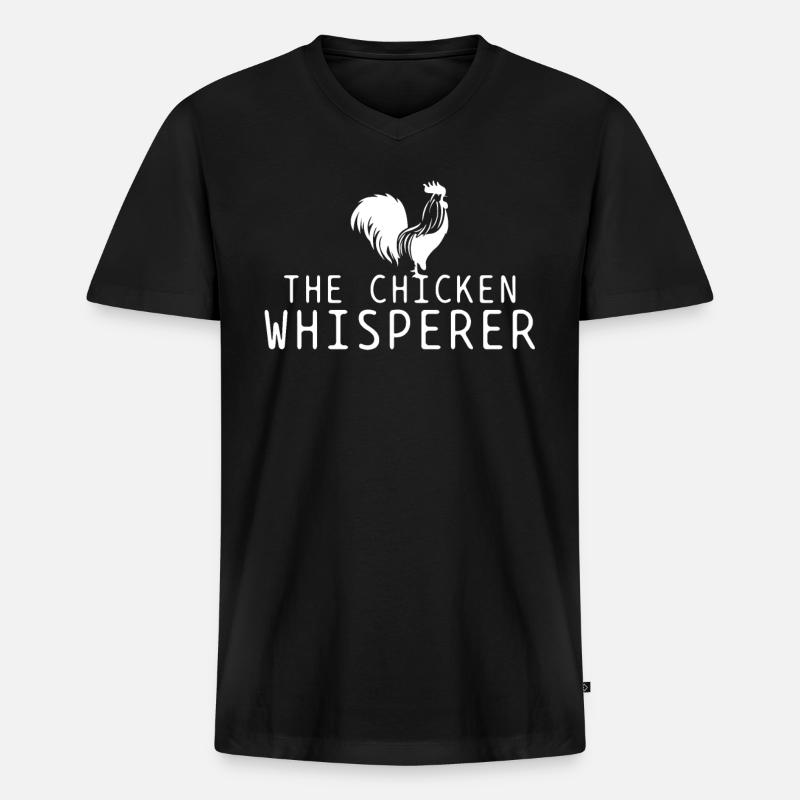 Bauer Gefluegel - Männer Premium Bio T-Shirt mit V-Ausschnitt - Schwarz