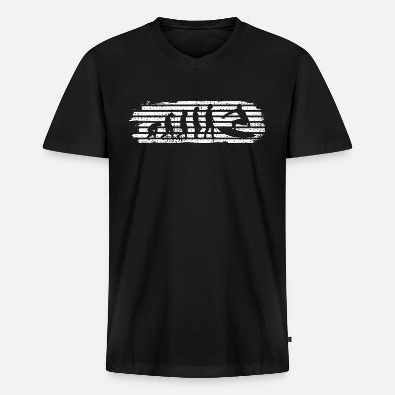 Surfing Evolution Surfer - Men's Premium Organic T-shirt with V-neck - black