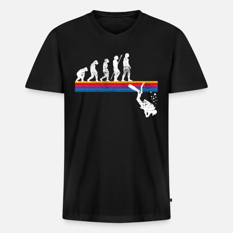 Tauchen - Männer Premium Bio T-Shirt mit V-Ausschnitt - Schwarz