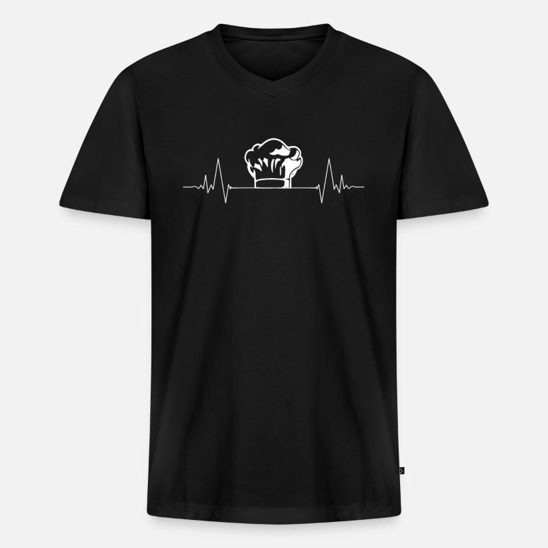 Chefkoch - Männer Premium Bio T-Shirt mit V-Ausschnitt - Schwarz