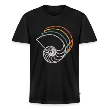 FOSSILE - Männer Premium Bio T-Shirt mit V-Ausschnitt - Schwarz - Vorne - Nico (187cm)