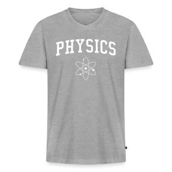physics - Men's Premium Organic T-shirt with V-neck - heather grey - Front