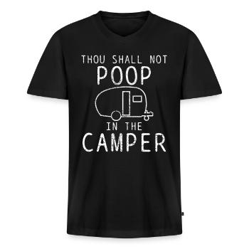 Camping Quote Funny - Men's Premium Organic T-shirt with V-neck - black - Front - Nico (187cm)