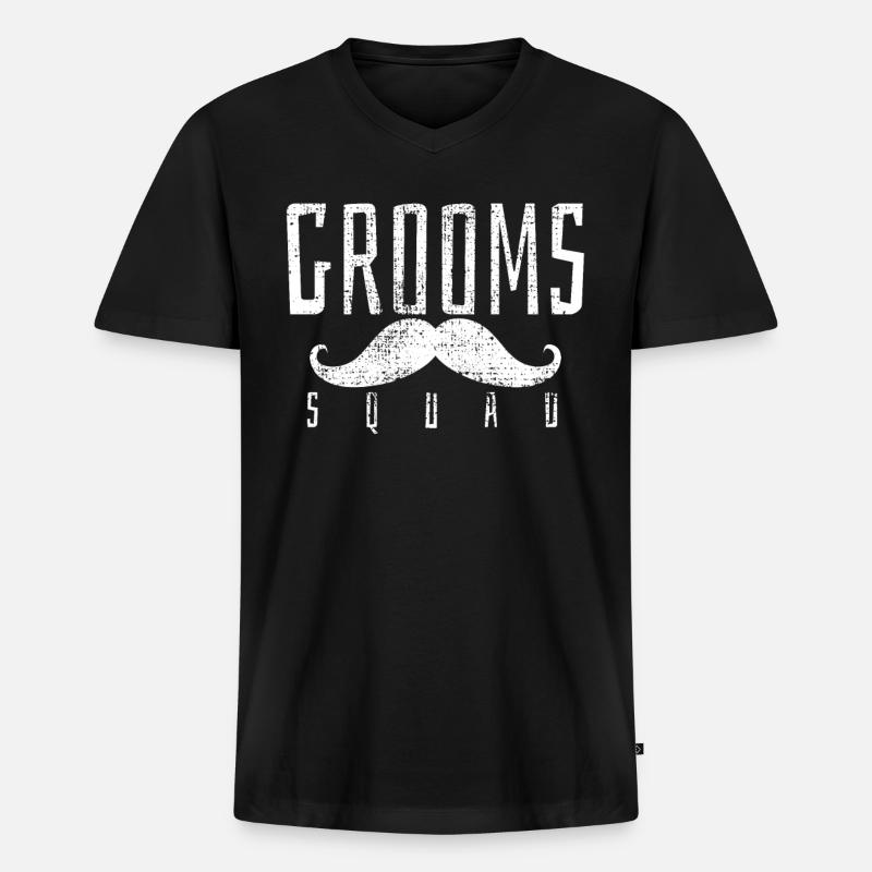 Hochzeit Braeutigam Team - Männer Premium Bio T-Shirt mit V-Ausschnitt - Schwarz