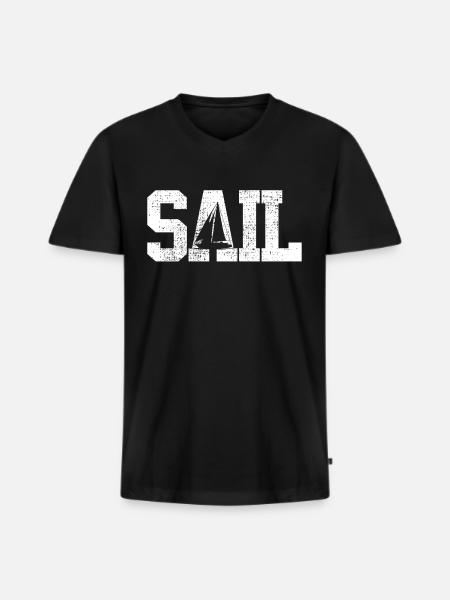 Sailing Sailing Sailing - Men's Premium Organic T-shirt with V-neck - black
