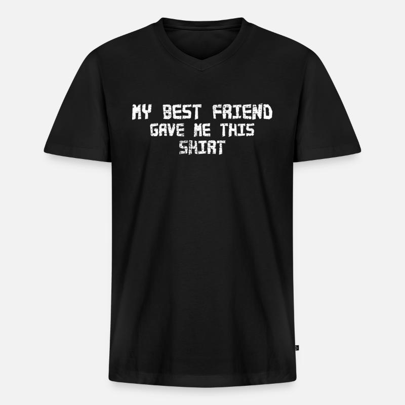 Mein Bester Freund - Männer Premium Bio T-Shirt mit V-Ausschnitt - Schwarz