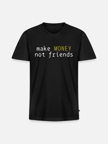 Geld - Männer Premium Bio T-Shirt mit V-Ausschnitt - Schwarz