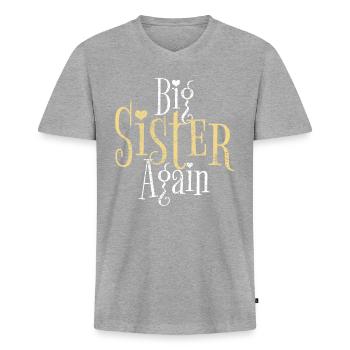 Big sister - Men's Premium Organic T-shirt with V-neck - heather grey - Front