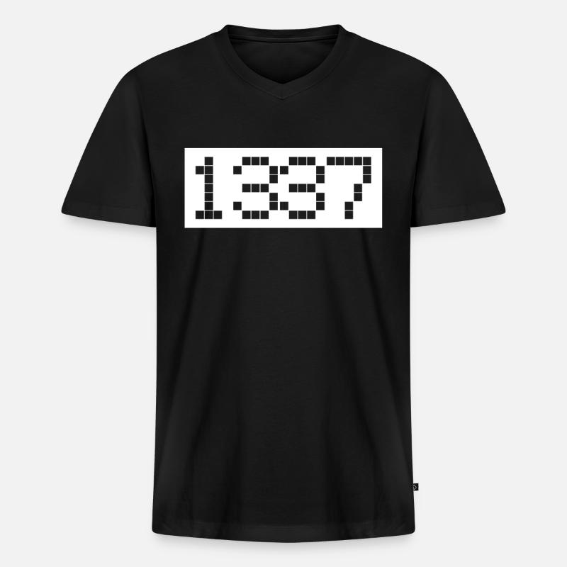 Computerhacker - Männer Premium Bio T-Shirt mit V-Ausschnitt - Schwarz