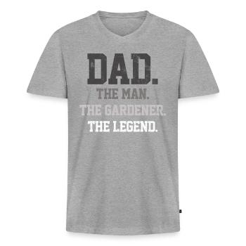 Father's Day - Men's Premium Organic T-shirt with V-neck - heather grey - Front