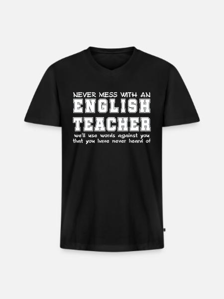 Lehrer - Männer Premium Bio T-Shirt mit V-Ausschnitt - Schwarz