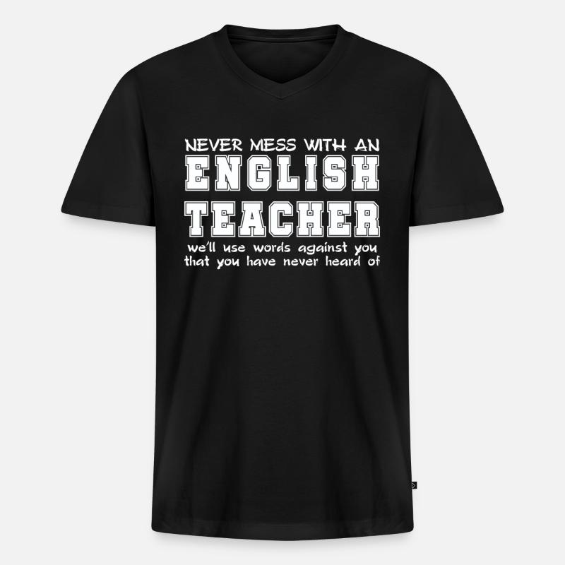 Lehrer - Männer Premium Bio T-Shirt mit V-Ausschnitt - Schwarz
