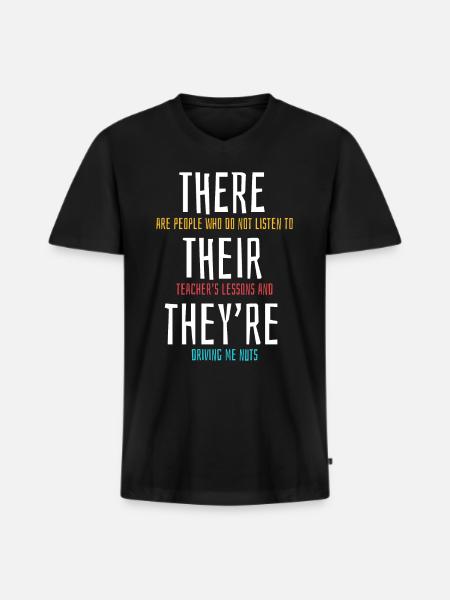 Lehrer - Männer Premium Bio T-Shirt mit V-Ausschnitt - Schwarz