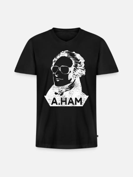 Alexander Hamilton - Men's Premium Organic T-shirt with V-neck - black