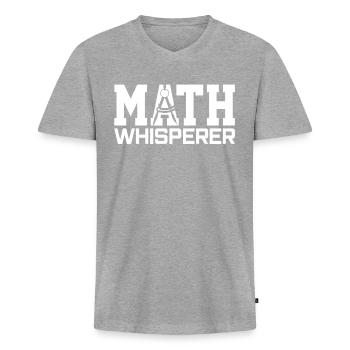 Mathématicien amoureux des mathématiques - T-shirt encolure en V Premium bio Homme - gris chiné - Devant