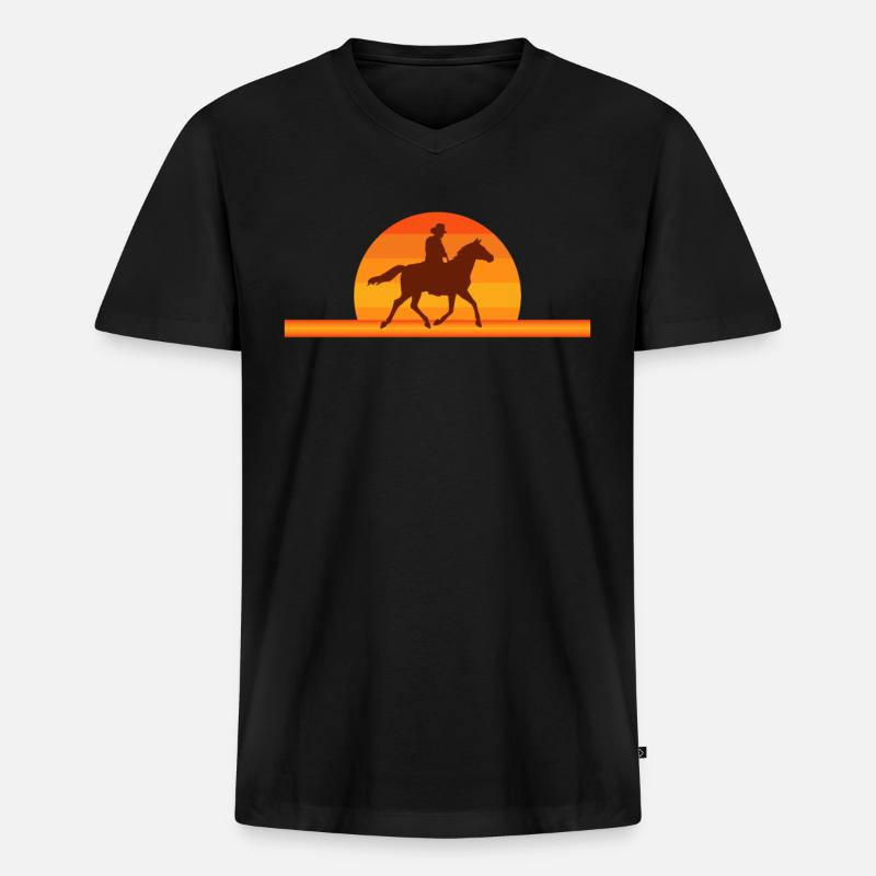 Reiten Reiten - Männer Premium Bio T-Shirt mit V-Ausschnitt - Schwarz